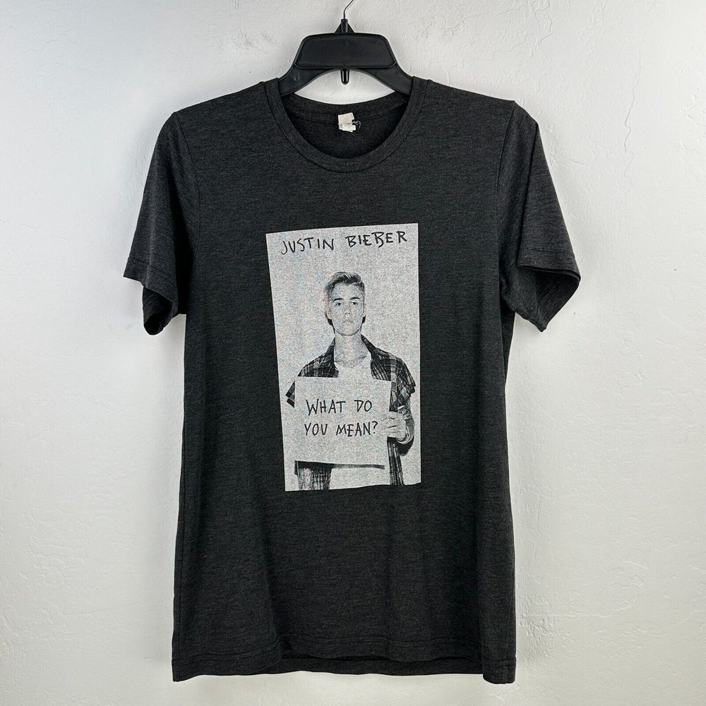 Justin Bieber What Do you Mean T-shirt Womens Small Gray Heather Band‎ Tee Fans
